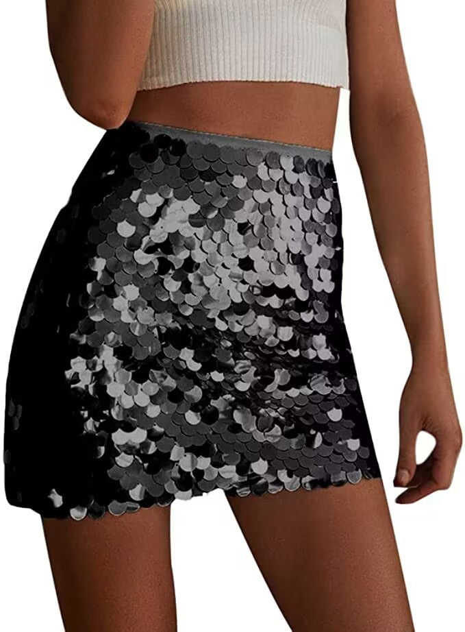 Eleganter Pailletten Rock Damen