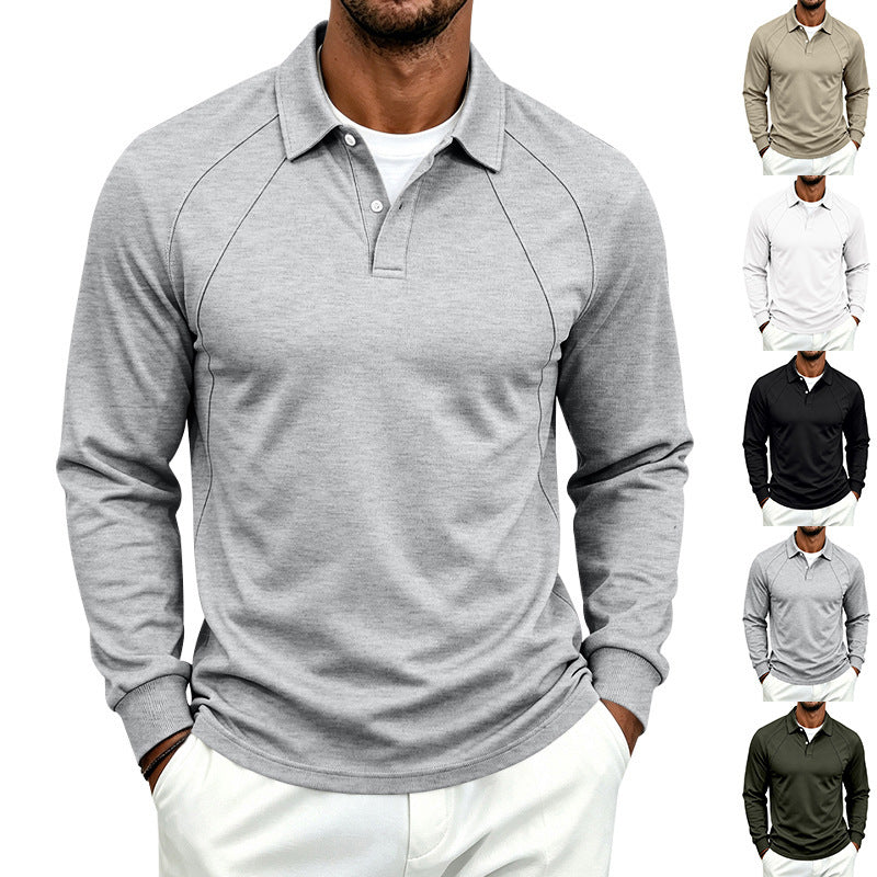 Herren Polo-Sweatshirt mit Raglanärmeln, Halbknopfleiste und Rippbündchen Nord Taschen