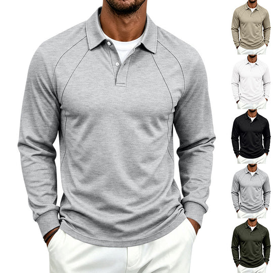 Herren Polo-Sweatshirt mit Raglanärmeln, Halbknopfleiste und Rippbündchen Nord Taschen