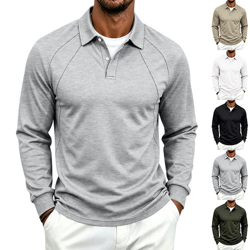 Herren Polo-Sweatshirt mit Raglanärmeln, Halbknopfleiste und Rippbündchen Nord Taschen