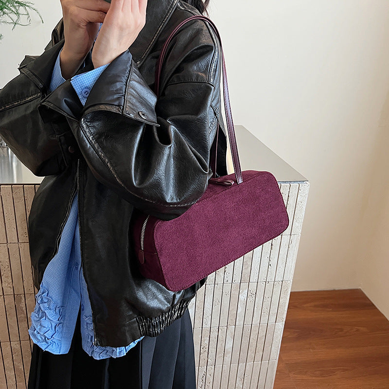Damen hochwertige Veloursleder Handtasche Nord Taschen