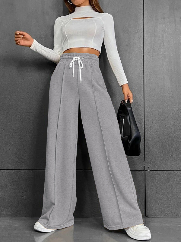 Damen Lässige weite Sweatpants mit verstellbarem Bund Nord Taschen