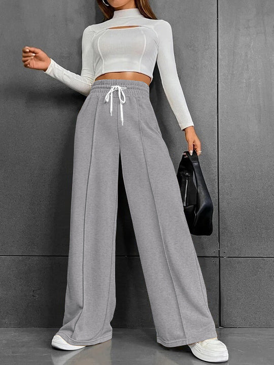 Damen Lässige weite Sweatpants mit verstellbarem Bund Nord Taschen