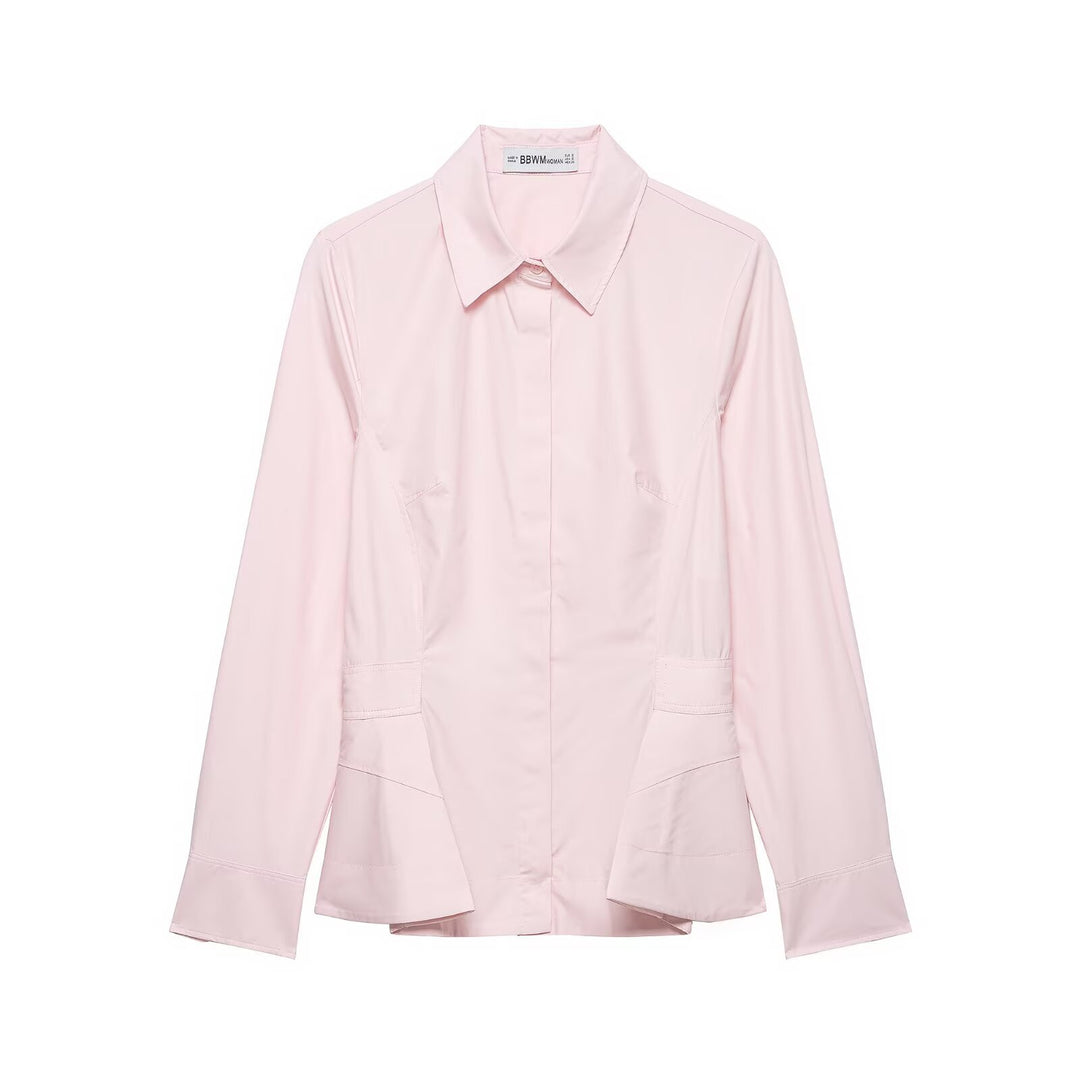 Damen Taillierter Hemdblazer mit verdeckter Knopfleiste, Eingrifftaschen und schmaler Silhouette Nord Taschen