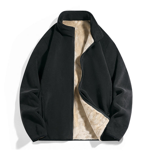 Herren Thermo-Fleecejacke mit weichem Sherpa-Innenfutter und Stehkragen Nord Taschen