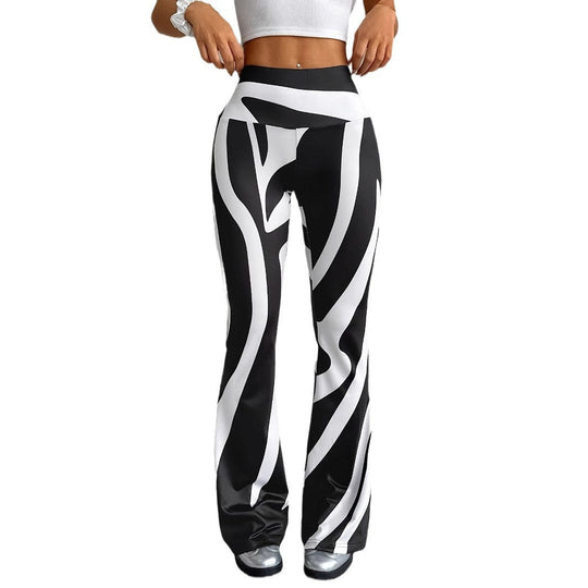 Damen Sportleggings mit modischem ZNord Taschenra-Muster und hohem Bund Nord Taschen