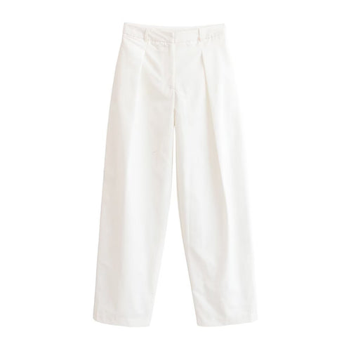 Damen Elegante High‑Waist Palazzo‑Hose mit Bügelfalte und geradem weitem Bein Nord Taschen