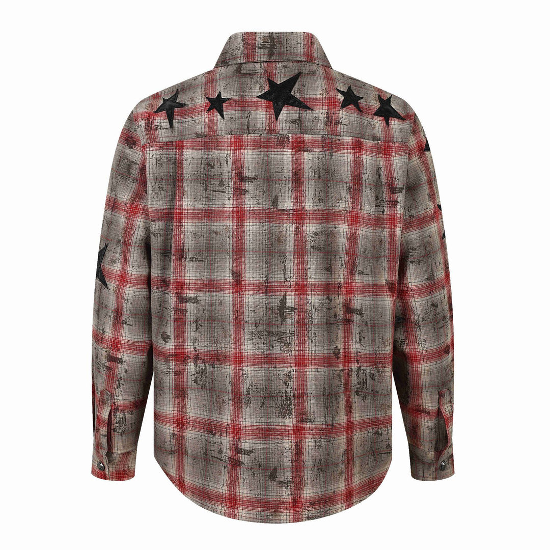 Damen Hemdenjacke im Oversize‑Schnitt mit Sternapplikationen Nord Taschen
