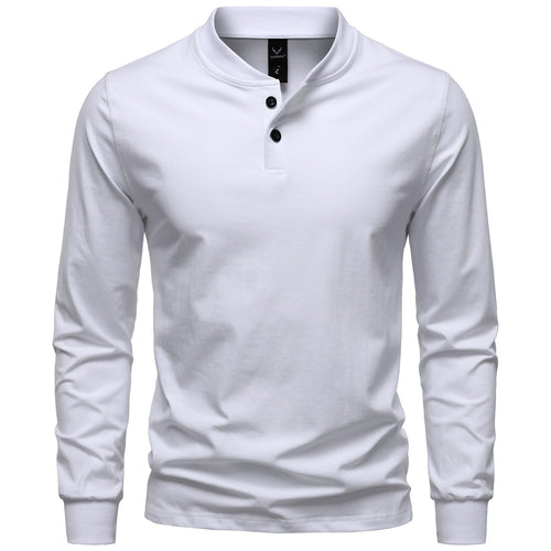 Herren Langarm-Henleyshirt mit Stehkragen und zweifacher Knopfleiste, Slim Fit, Baumwoll-Mix Nord Taschen