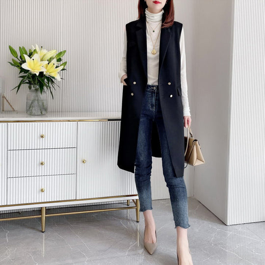 Damen Elegante Weste mit Gürtel Nord Taschen