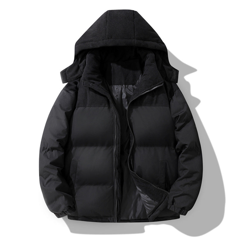 Damen Stepp-Winterjacke mit Cord-Schulterdetail, Kapuze und Zwei-Wege-Reißverschluss Nord Taschen