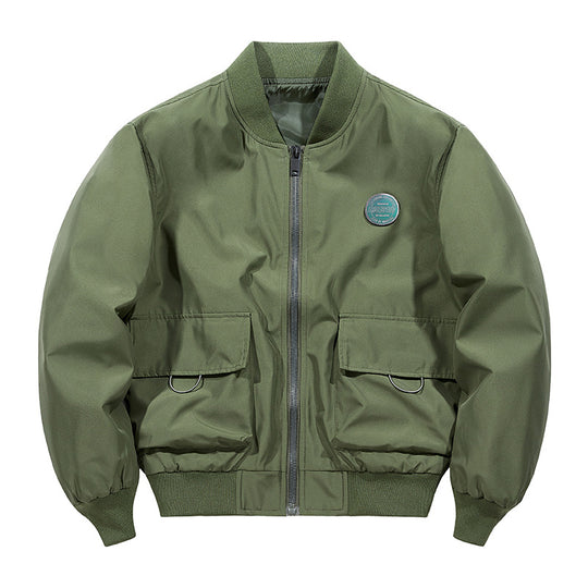 Men's  short-length military-inspired zip bomber jacket with dual flap cargo pockets and D-ring accents Nord Taschen