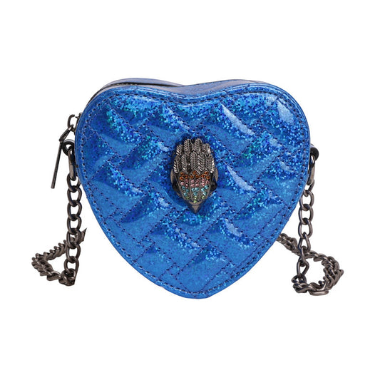 Damen Herzform-Bag mit Glanzoberfläche und exquisitem Anhänger Nord Taschen