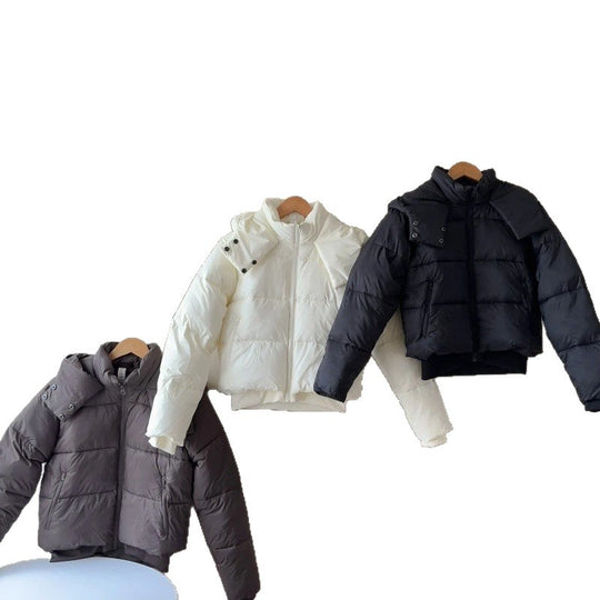 Damen Kurze Stepp-Cropped-Jacke mit breitem Umlegekragen Nord Taschen