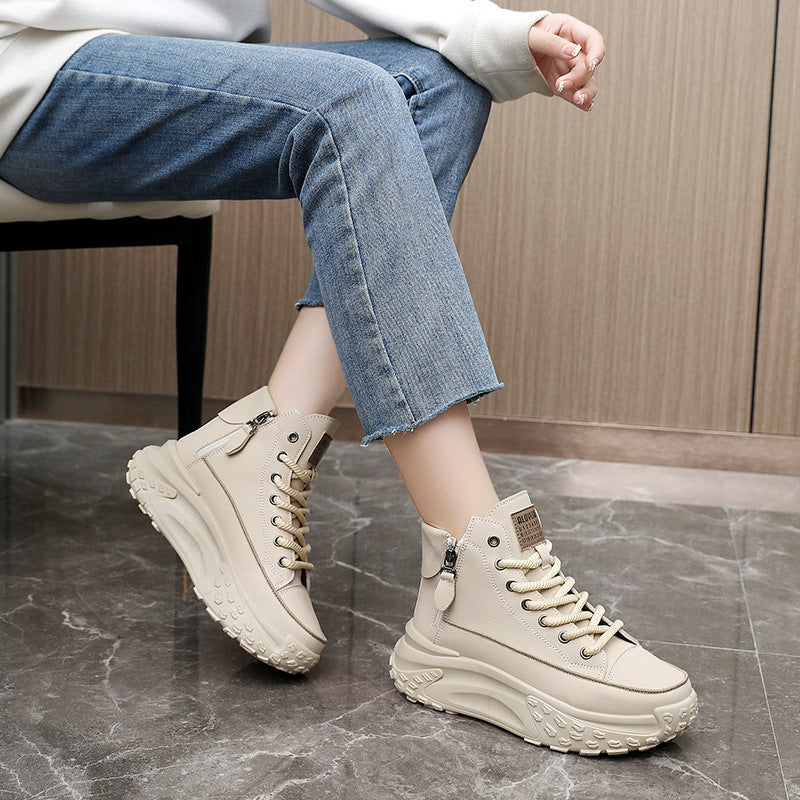 Lässige Plateau Knöchelhohe Sneaker