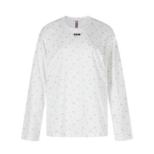 Damen Langarmshirt mit zartem Blumenprint und Rundhalsausschnitt Nord Taschen
