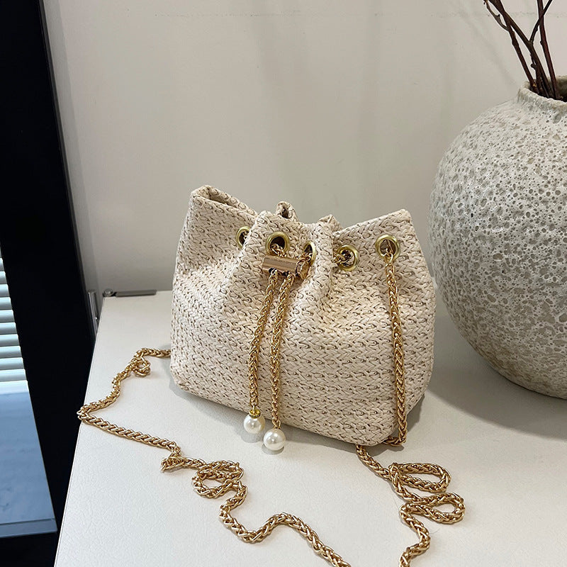 Damen modische Beuteltasche mit elegantem Perlenschmuck Nord Taschen