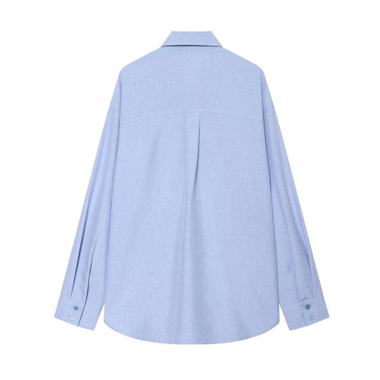 Damen Oversize-Hemdjacke mit Tunnelzug, Zierknotenverschluss und Hemdkragen Nord Taschen