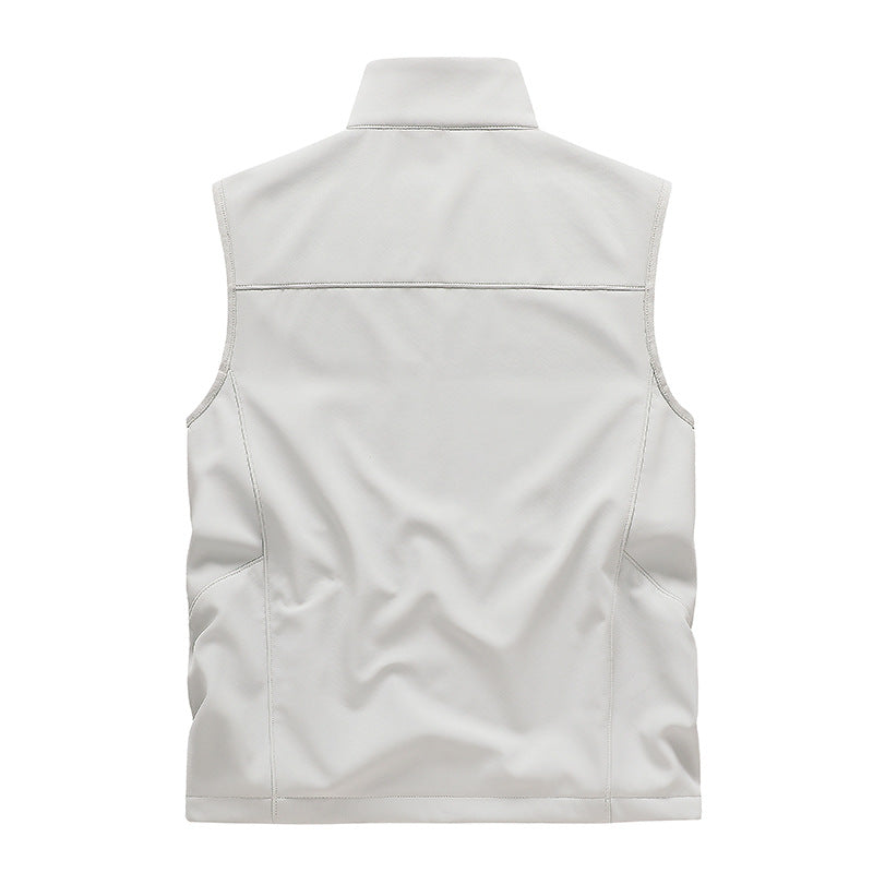 Herren Wasserabweisende Softshell-Weste mit Stehkragen, Reißverschlusstaschen & Atmungsaktivem Futter Nord Taschen