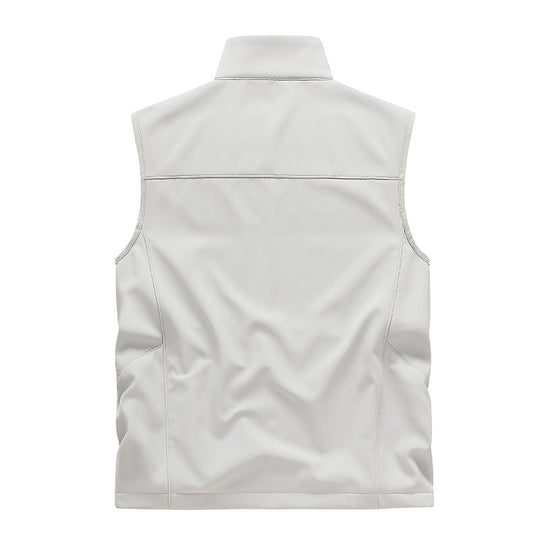 Herren Wasserabweisende Softshell-Weste mit Stehkragen, Reißverschlusstaschen & Atmungsaktivem Futter Nord Taschen