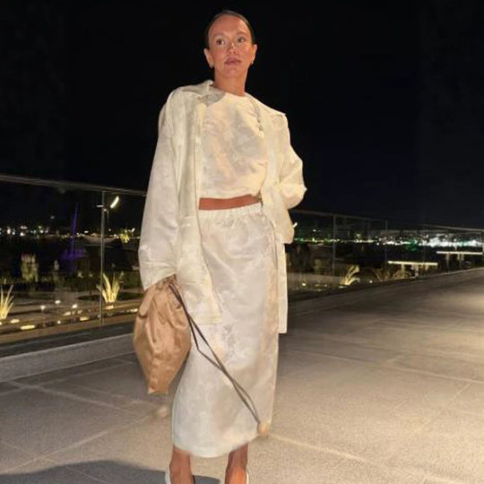 Damen Oversize-Seidenoptik-Blousonmantel mit weitem Revers und kastiger Silhouette Nord Taschen