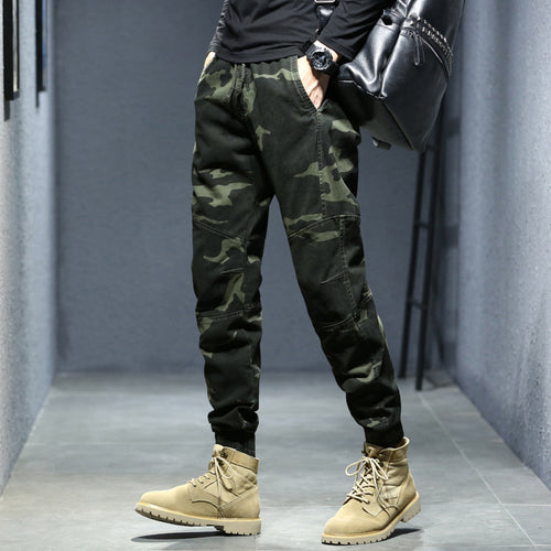 Herren Camouflage-Utility-Joggerhose mit verstärkten Kniepaneelen, verdeckten Reißverschlusstaschen und elastischem Knöchelabschluss Nord Taschen