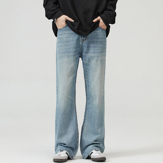 Herren Weite verwaschene Baggy-Jeans mit ausgestelltem Bein und verlängertem Saum Nord Taschen