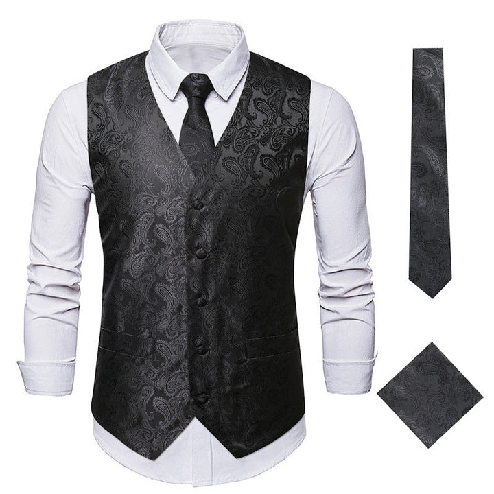 Herren elegante Anzugweste mit eleganten Paisley-Muster und passendem Zubehör Nord Taschen