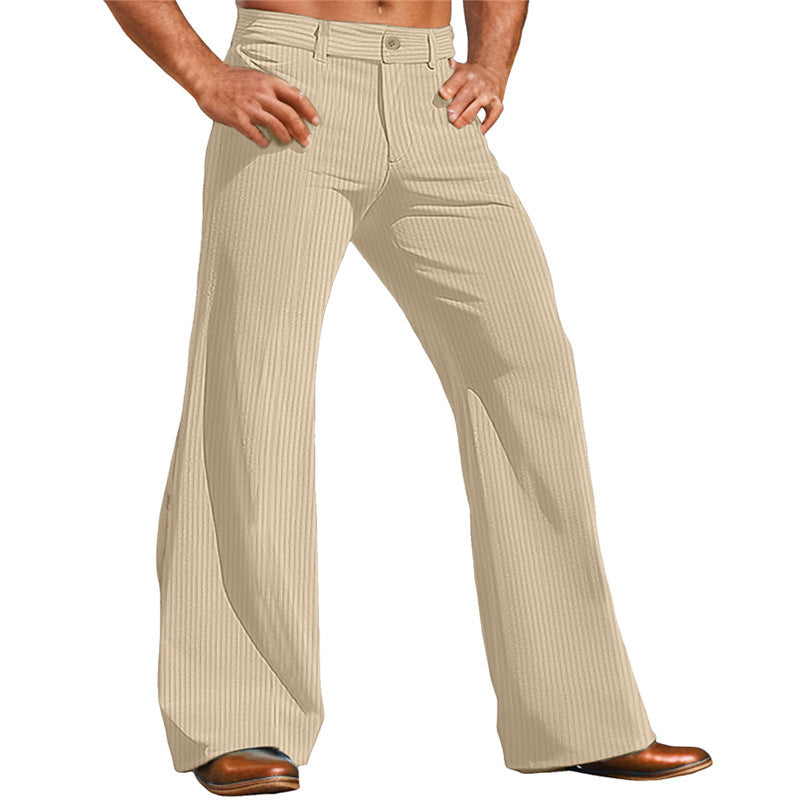 Herren elegante Flared Hose im Vintage-Stil mit Streifenmuster