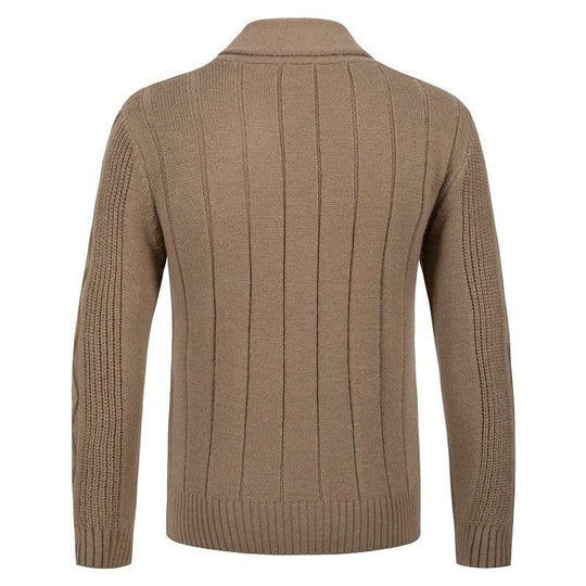 Herren Kabelstrick-Cardigan mit Schalkragen und Knopfleiste Nord Taschen