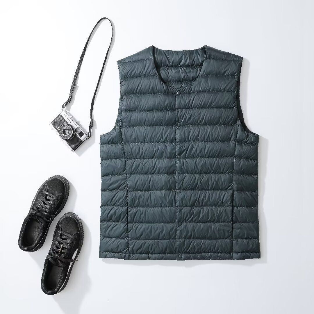 Herren Ärmellose Leichte Thermo-Steppweste mit Rundhalsausschnitt und Eingrifftaschen Nord Taschen