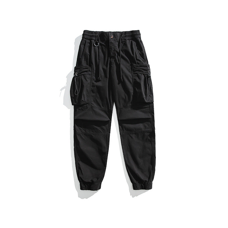 Herren Militärisch inspirierte Cargohose mit elastischem Tunnelzugbund, Klapp- und Reißverschlusstaschen Nord Taschen
