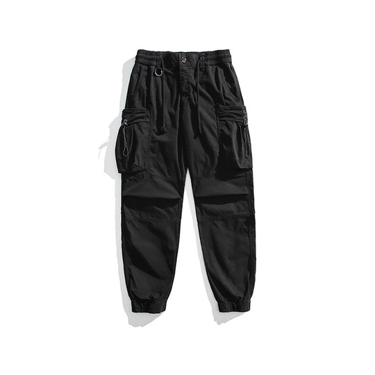 Herren Militärisch inspirierte Cargohose mit elastischem Tunnelzugbund, Klapp- und Reißverschlusstaschen Nord Taschen
