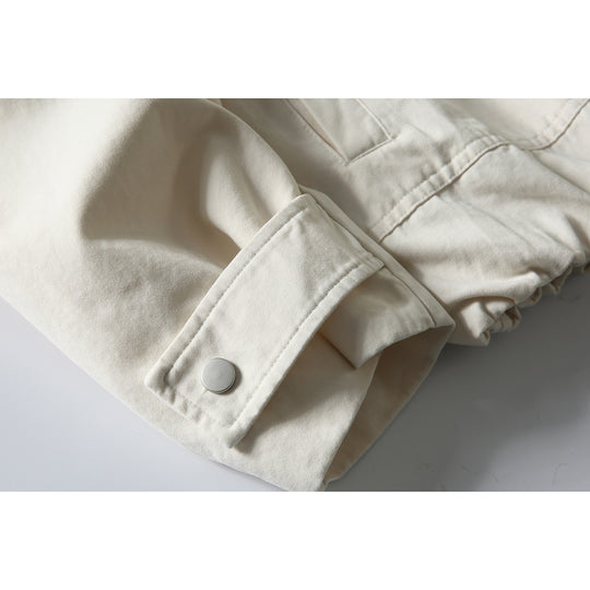 Herren Kurz geschnittene Boxy‑Blousonjacke mit Lederimitat‑Kragen, Tunnelzugsaum und Druckknopfmanschetten Nord Taschen