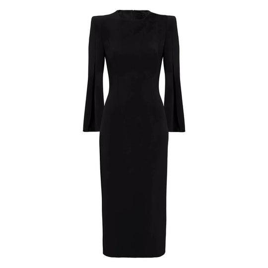 Damen Schlankes Abendkleid mit Cape-Ärmeln und tailliertem Schnitt Nord Taschen