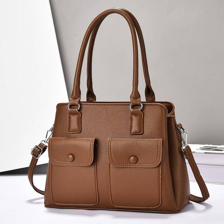 Damen elegante Handtasche mit doppeltem Taschenlayout Nord Taschen