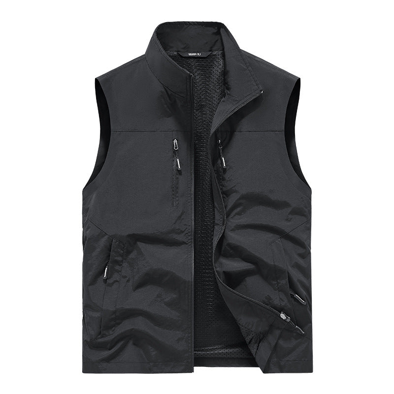 Herren Leichte Outdoorweste mit Mesh-Innenfutter und Multifunktionstaschen Nord Taschen