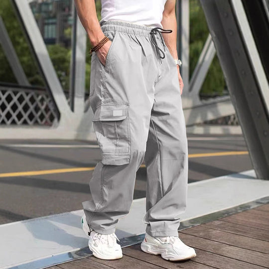 Herren lässige Cargo-Hose mit elastischem Bund und multifunktionalen Taschen Nord Taschen