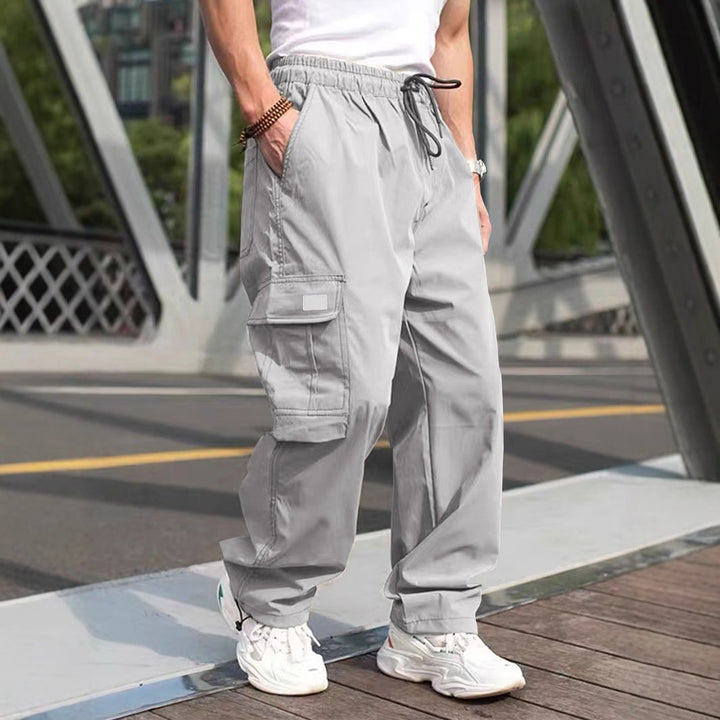 Herren lässige Cargo-Hose mit elastischem Bund und multifunktionalen Taschen Nord Taschen