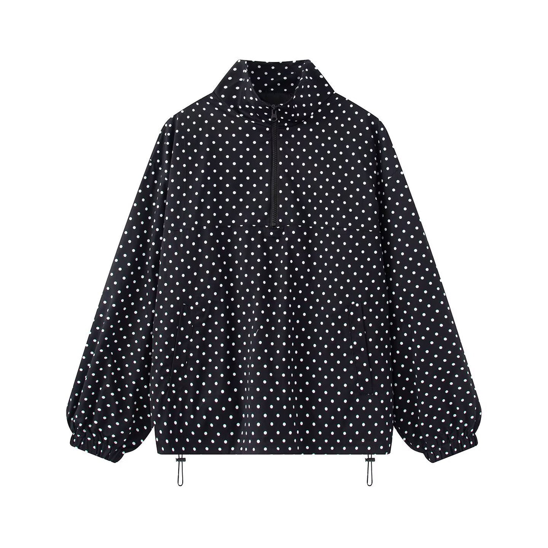 Damen Wasserabweisender Oversize-Anorak mit halbem Reißverschluss und Kängurutasche Nord Taschen