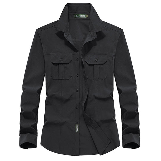 Herren Outdoor-Hemd mit Brustklappen, Ripstop-Gewebe und Regular-Fit Nord Taschen