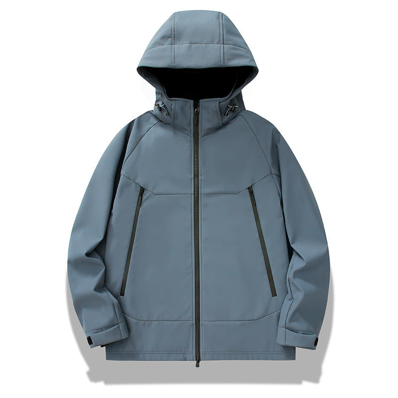 Herren technische Softshelljacke mit Kapuze, verschweißten Nähten und ergonomischem Raglanärmel Nord Taschen