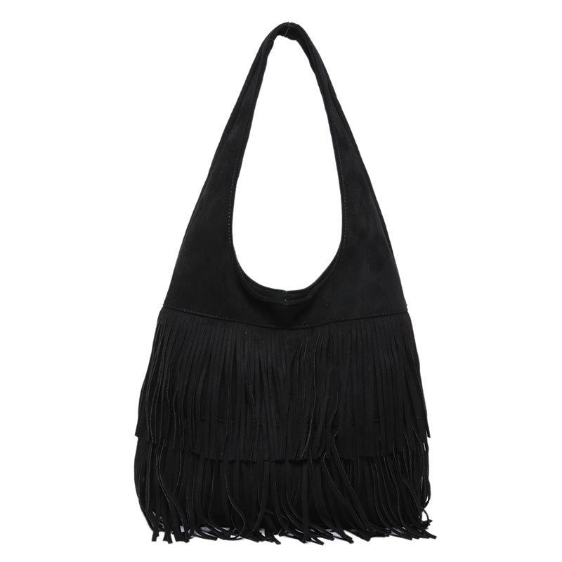 Damen Schultertasche mit Fransen Nord Taschen
