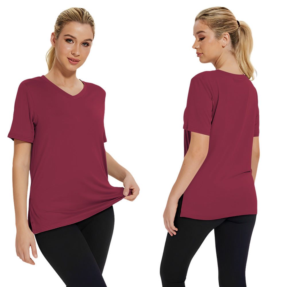 Damen Funktionales V-Ausschnitt Sportshirt mit atmungsaktiver Technologie Nord Taschen