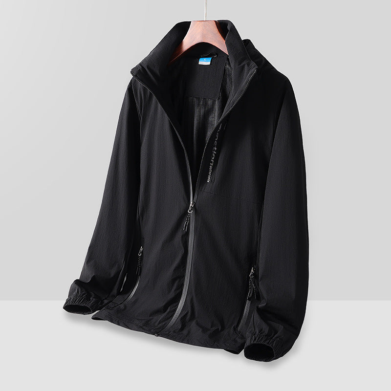 Herren Leichte atmungsaktive Kapuzen-Windjacke mit Mesh-Futter, Reißverschlusstaschen und elastischen Bündchen Nord Taschen