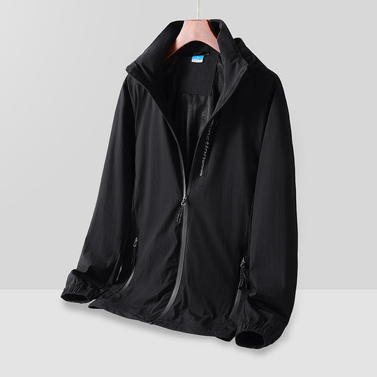 Herren Leichte atmungsaktive Kapuzen-Windjacke mit Mesh-Futter, Reißverschlusstaschen und elastischen Bündchen Nord Taschen