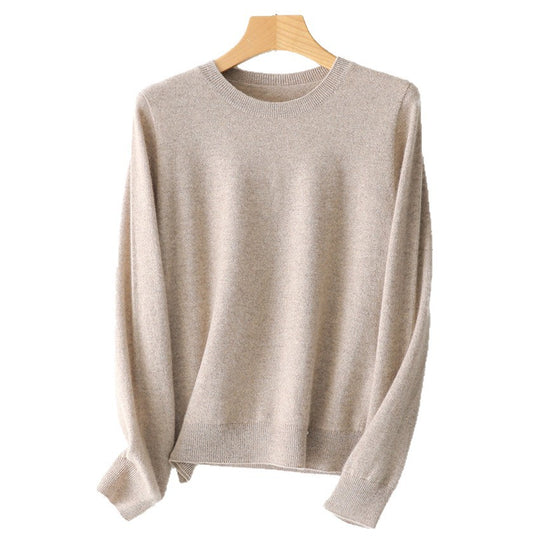 Damen Feinstrick-Rundhalspullover aus Kaschmir-Mix mit leichter Oversize-Passform Nord Taschen
