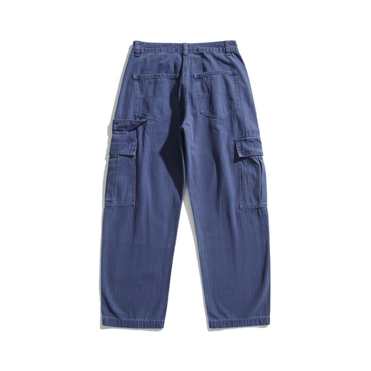 Herren weiche Canvas‑Cargohose mit mehreren Klappentaschen und elastischem Knöchelabschluss Nord Taschen