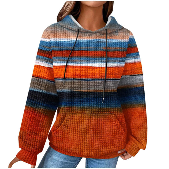 Damen Modischer Kapuzenpullover im Karodesign Nord Taschen