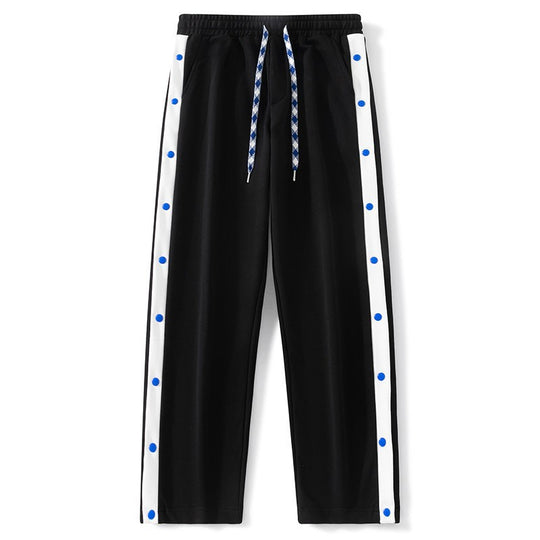 Herren Weite Sweatpants mit seitlichem Druckknopfverschluss, Kordelzug & kontrastierten Einsätzen Nord Taschen
